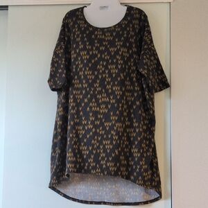 LuLaRoe Black and Gold Patterned Tunic